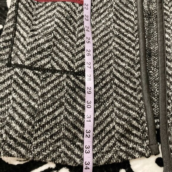 DOLCEZZA Long grey black wool blend open front vest ~ MEDIUM LARGE XL 1X duster - Picture 7 of 14